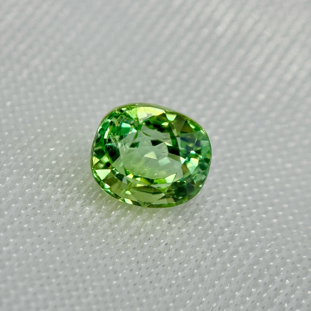 Sold* Natural Green Tourmaline 1.41 CT Cushion Cut Certified Loose Gem